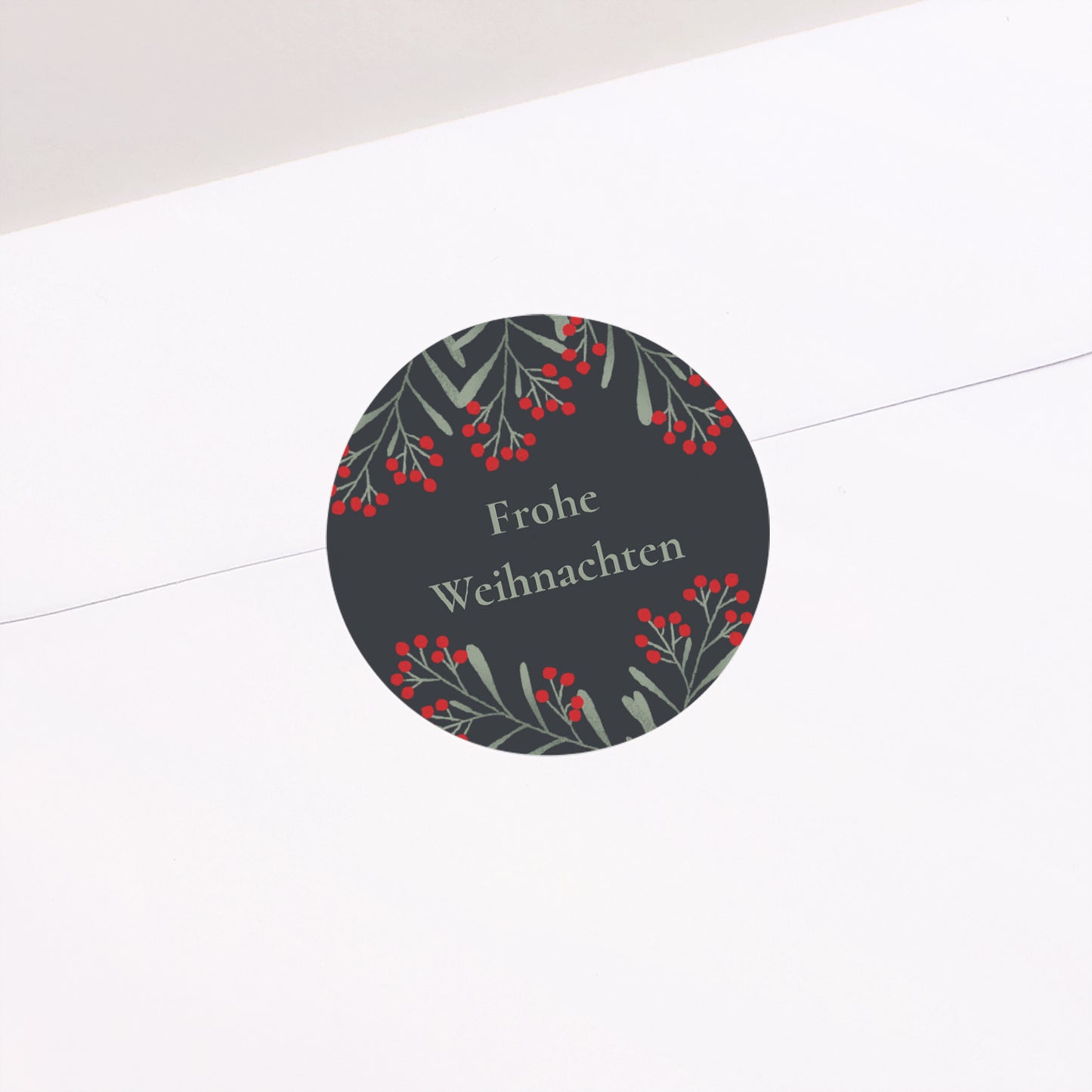 Sticker Weihnachten Rund Flockenstrang und Kugel foto N° 2