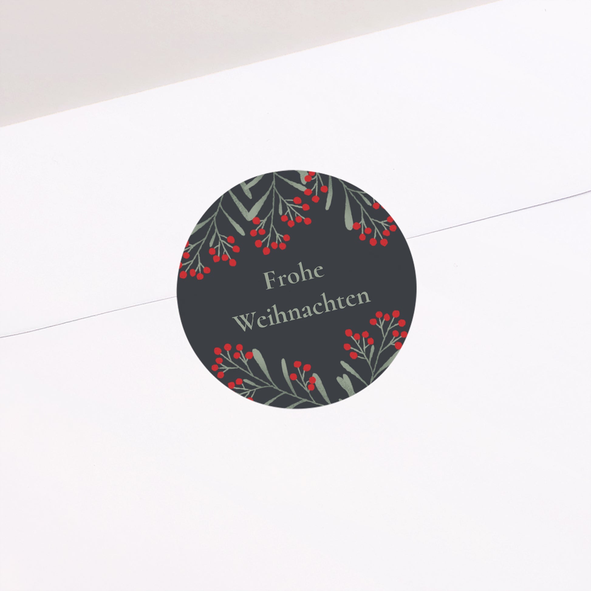 Sticker Weihnachten Rund Flockenstrang und Kugel foto N° 2