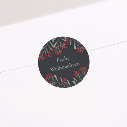 Sticker Weihnachten Rund Flockenstrang und Kugel foto N° 2