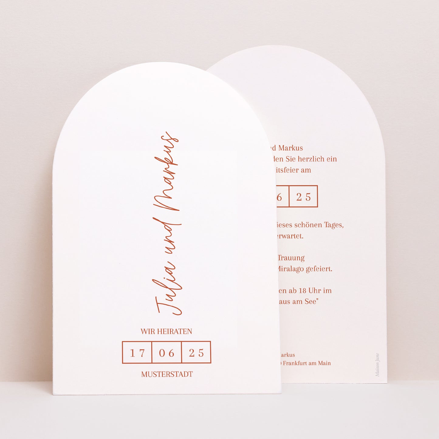 Hochzeitseinladung Arche Elegante Typografie foto N° 1
