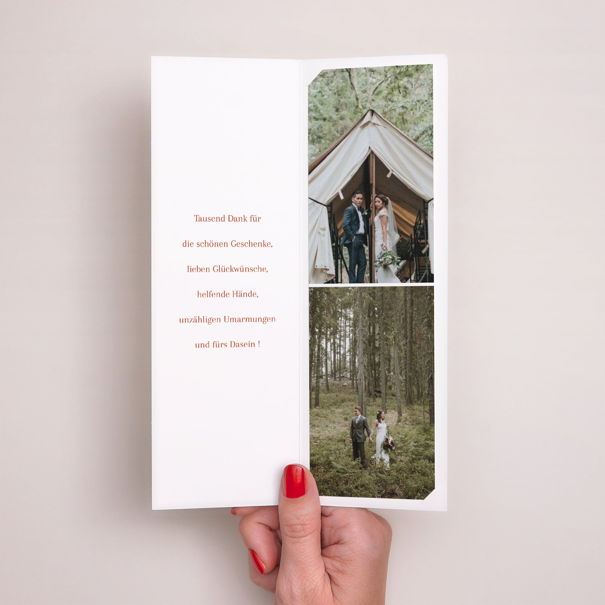 Dankeskarte Hochzeit Fotoautomaten Lesezeichen Elegante Typografie foto N° 2