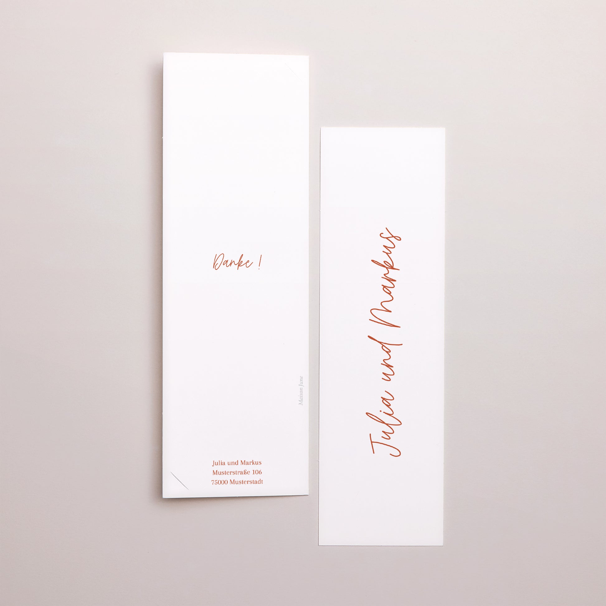 Dankeskarte Hochzeit Fotoautomaten Lesezeichen Elegante Typografie foto N° 3
