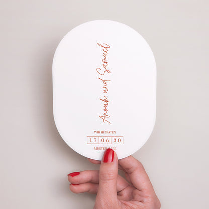 Hochzeitseinladung oval Elegante Typografie foto N° 2