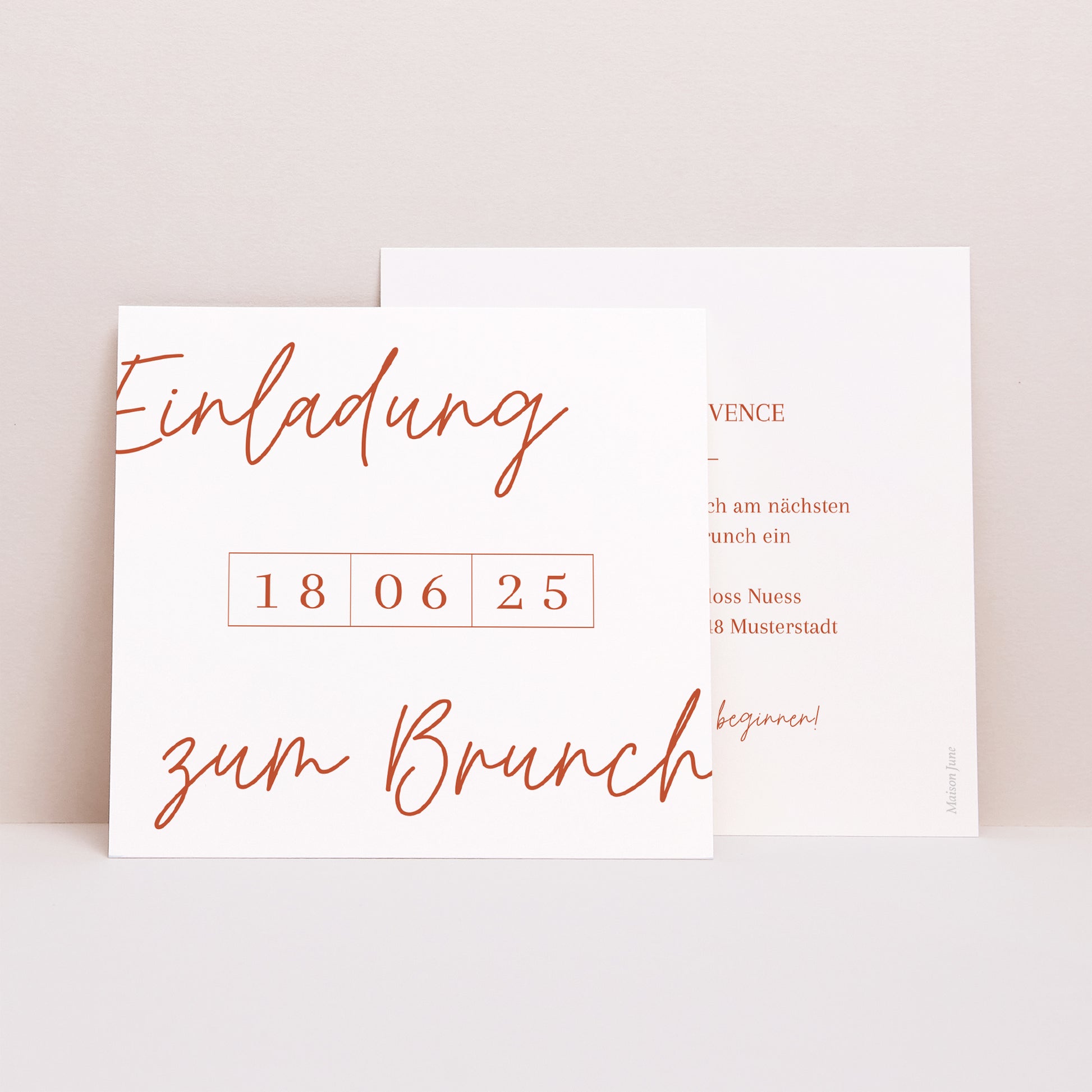 Beilegekarte Hochzeit Quadrat Elegante Typografie foto N° 1
