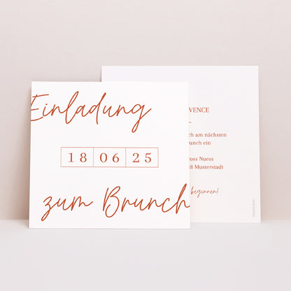 Beilegekarte Hochzeit Quadrat Elegante Typografie foto N° 1