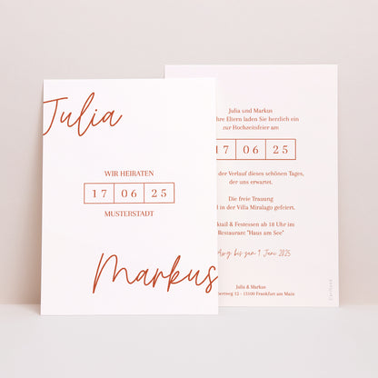 Hochzeitseinladung Elegante Typografie foto N° 1