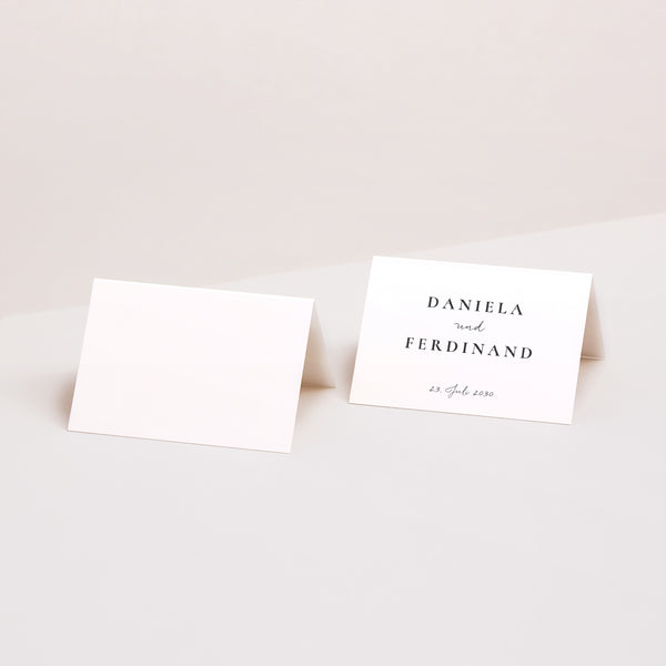 Tischkarten Hochzeit Quer Trio & Typo foto