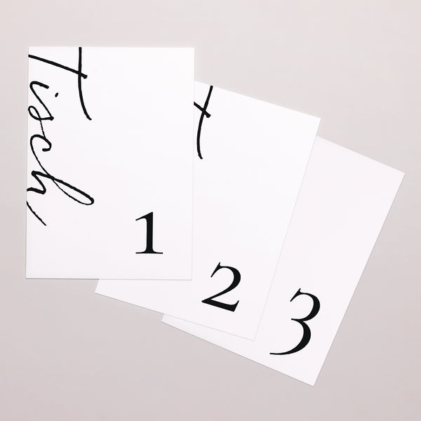 Tischnummern Hochzeit Rechteck Trio & Typo foto