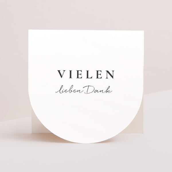 Dankeskarte Hochzeit Doppelflügelfensterhalbmond Trio & Typo foto