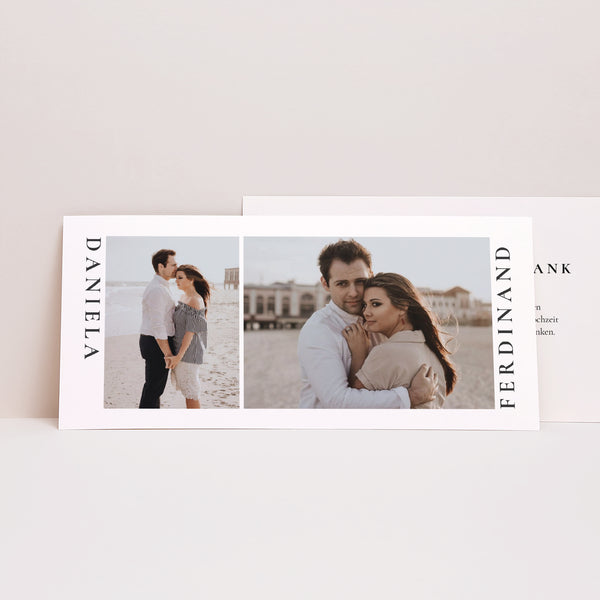Dankeskarte Hochzeit Panoramische Landschaft Trio & Typo foto