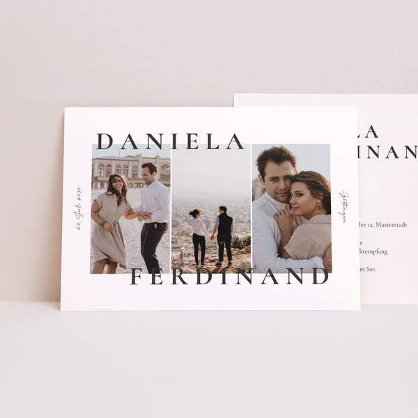 Hochzeitseinladung Landschaft Trio & Typo foto