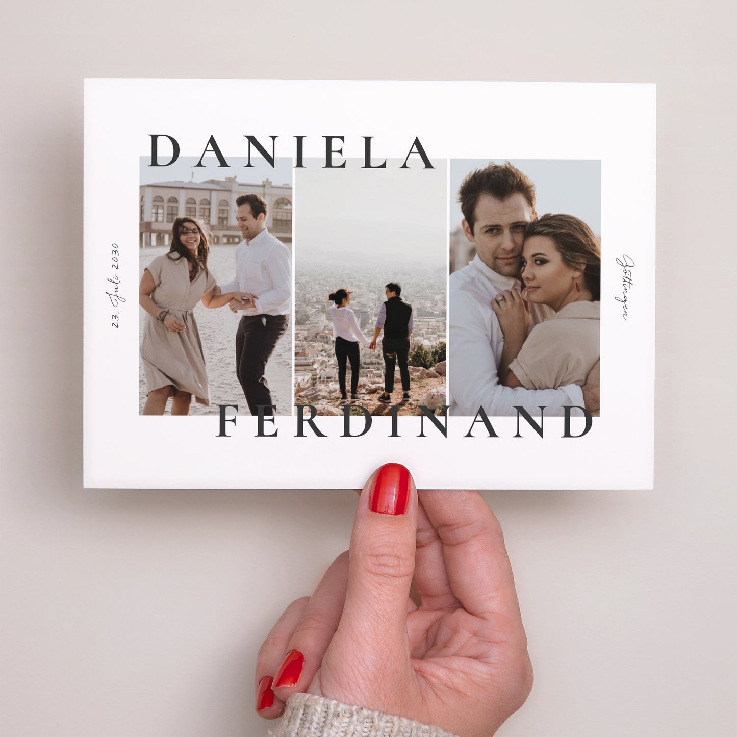 Hochzeitseinladung Landschaft Trio & Typo foto N° 2