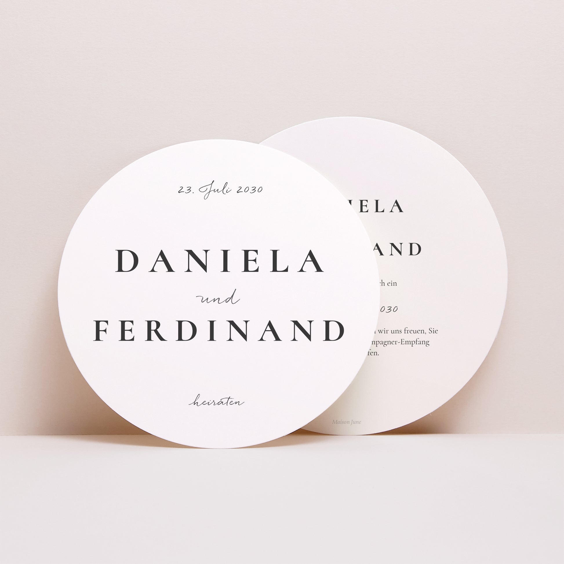 Hochzeitseinladung Rund Trio & Typo foto N° 1