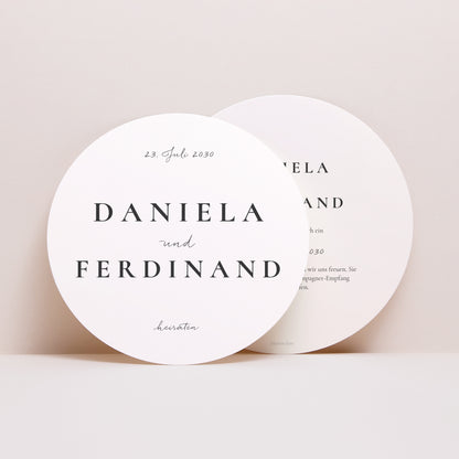 Hochzeitseinladung Rund Trio & Typo foto N° 1