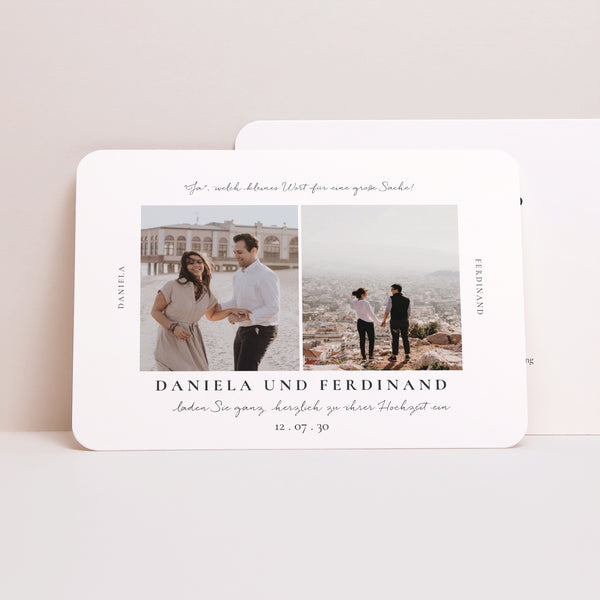Hochzeitseinladung Landschaft, abgerundete Ränder Trio & Typo foto