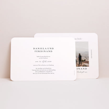 Hochzeitseinladung Landschaft, abgerundete Ränder Trio & Typo foto N° 3