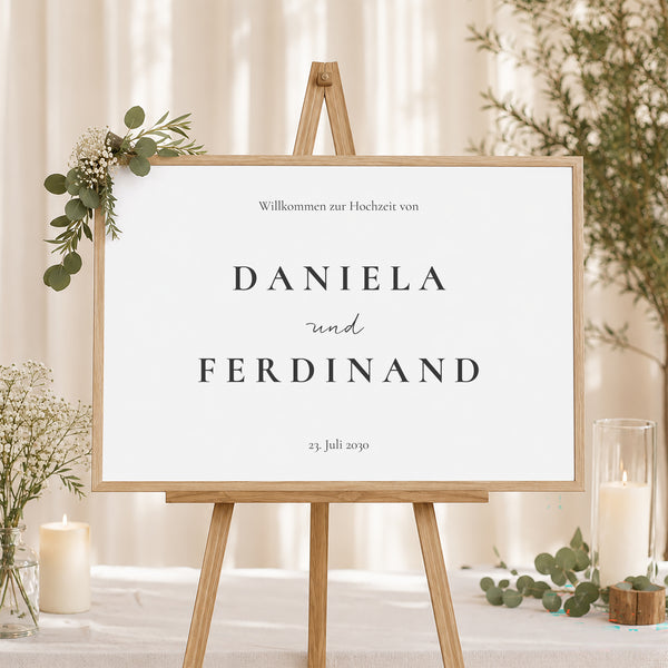 Begrüßungstafel Hochzeit Landschaft 90 x 60 cm Trio & Typo foto