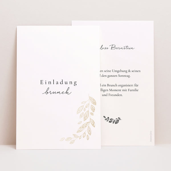 Einladungskarte Hochzeit PortraitPorträt Arche Vegetal foto