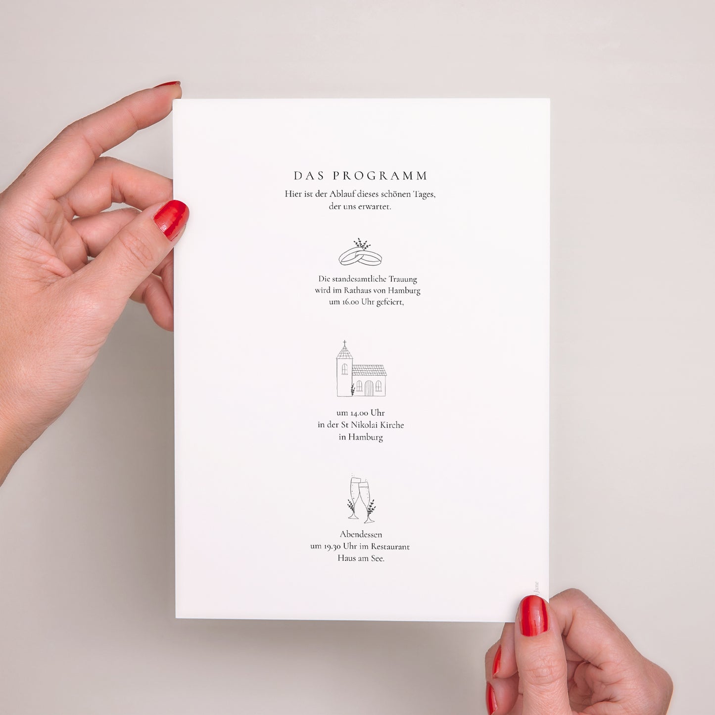 Hochzeitseinladung Porträt Arche Vegetal foto N° 3