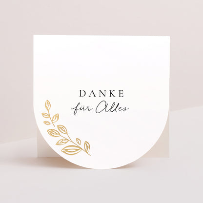 Dankeskarte Hochzeit Doppelflügelfensterhalbmond Arche Vegetal foto N° 1