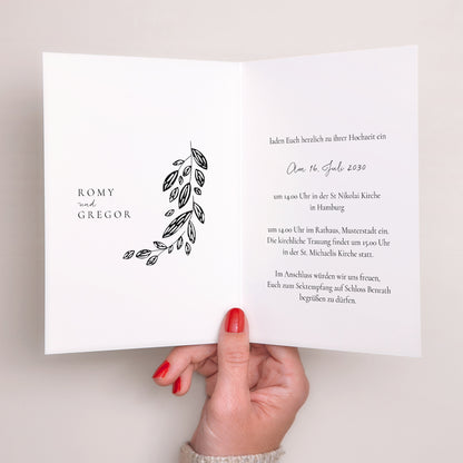 Hochzeitseinladung Doppelflügelporträt Arche Vegetal foto N° 2