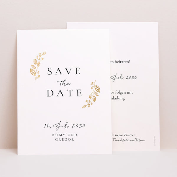 Save the date Karte Hochzeit Porträt Arche Vegetal foto