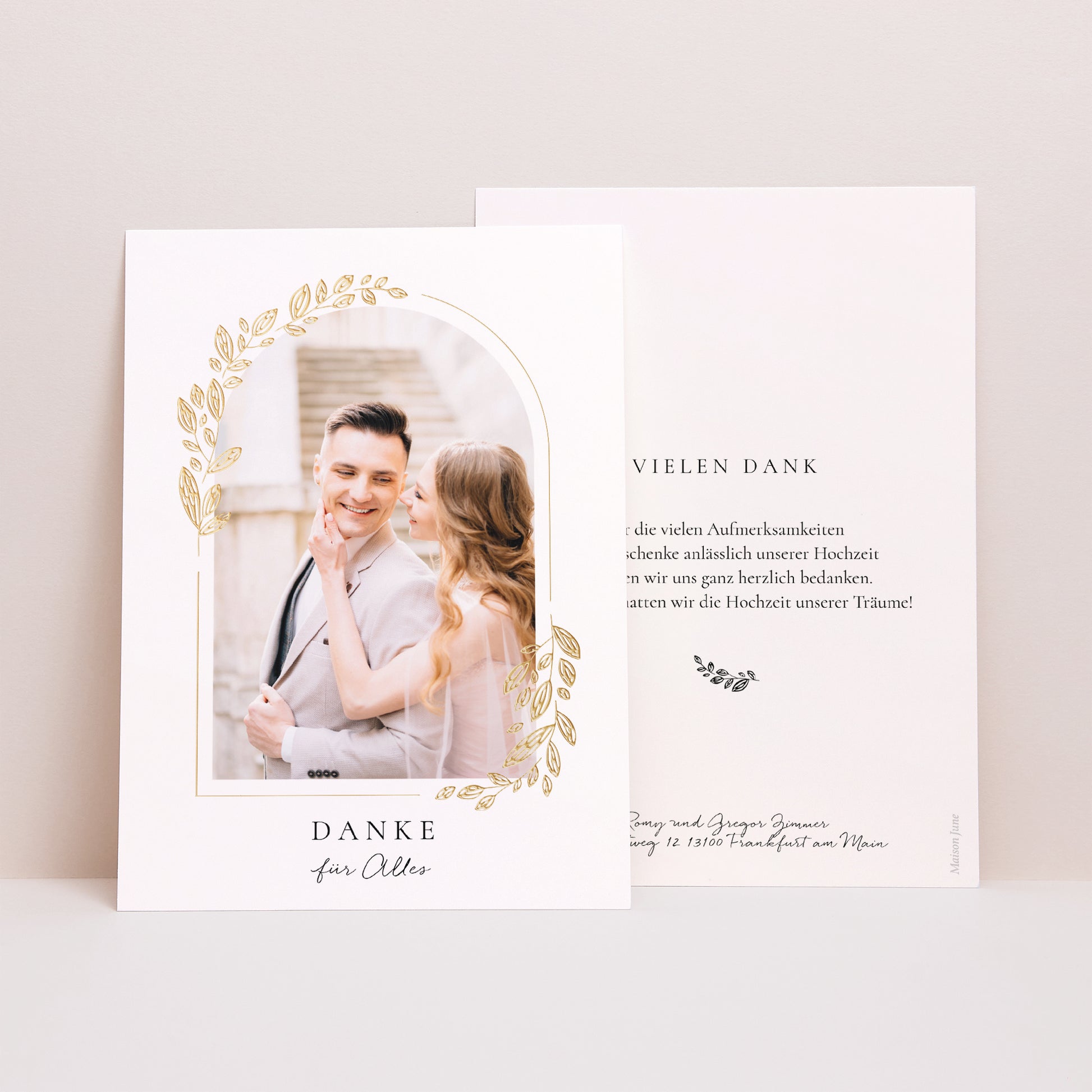 Dankeskarte Hochzeit Arche Vegetal foto N° 1