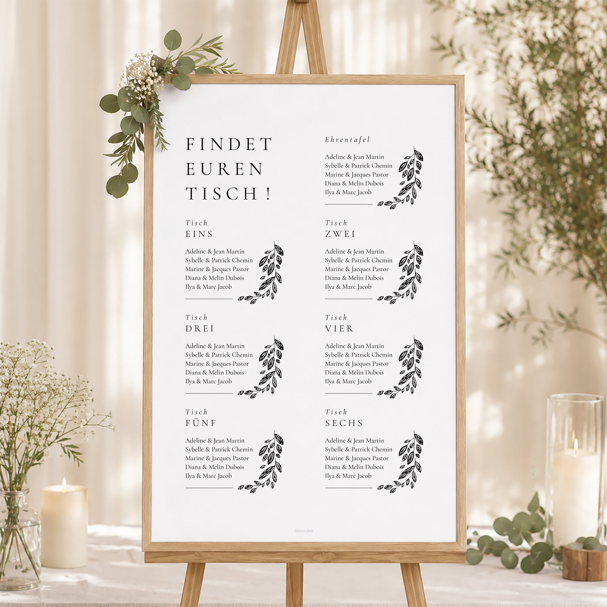 Sitzplan Hochzeit Porträt Arche Vegetal foto N° 1