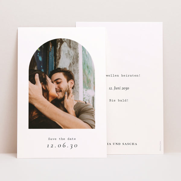 Save the date Karte Hochzeit PortraitPorträt Arche Foto foto