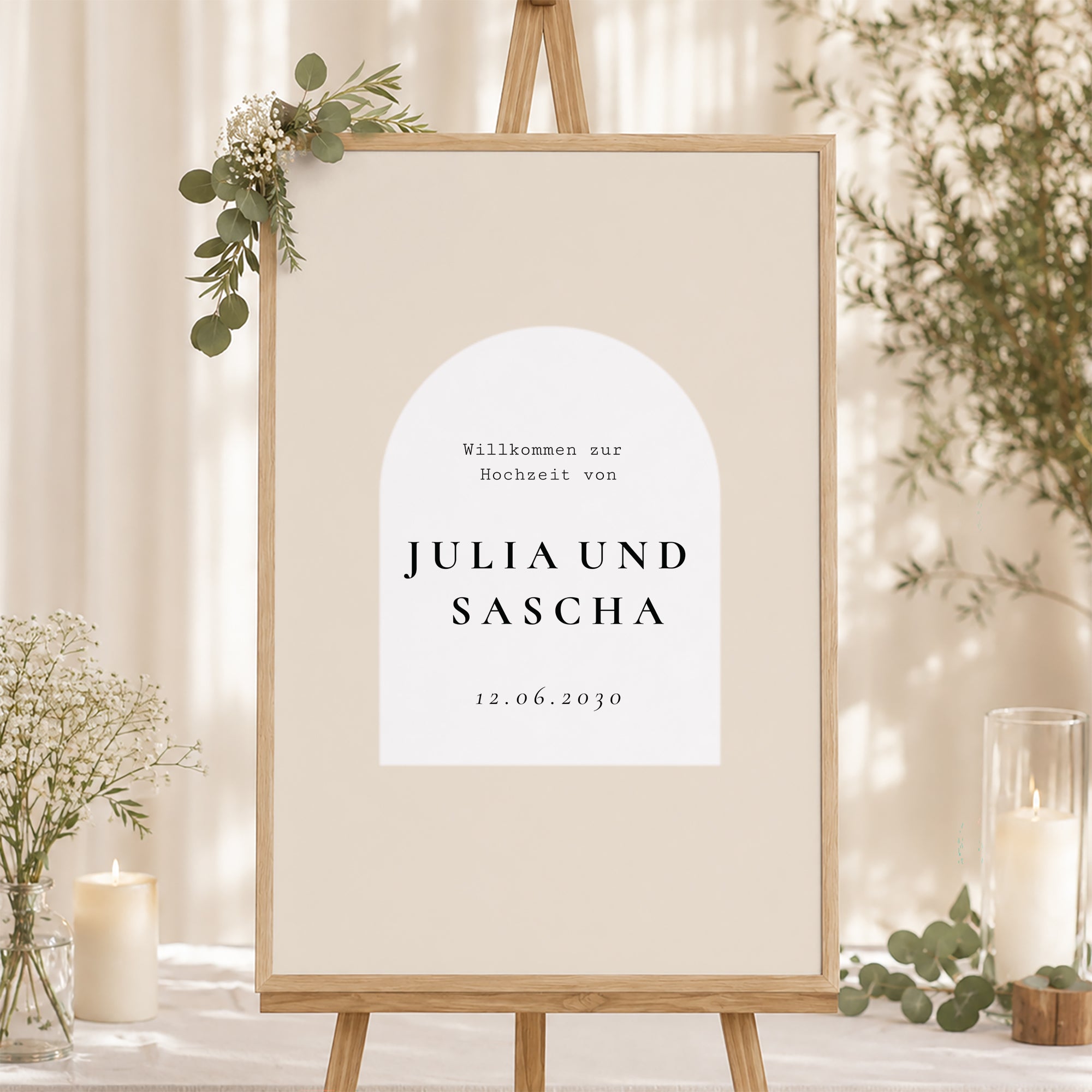 Begrüßungstafel Hochzeit Porträt 60 x 90 cm Arche Foto foto N° 1