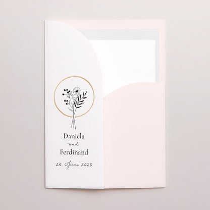 Hochzeitseinladung Hülle für 2 Karten Alliance Végétale foto N° 2