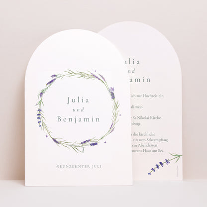 Hochzeitseinladung Arche Lavendel Aquarell foto N° 1