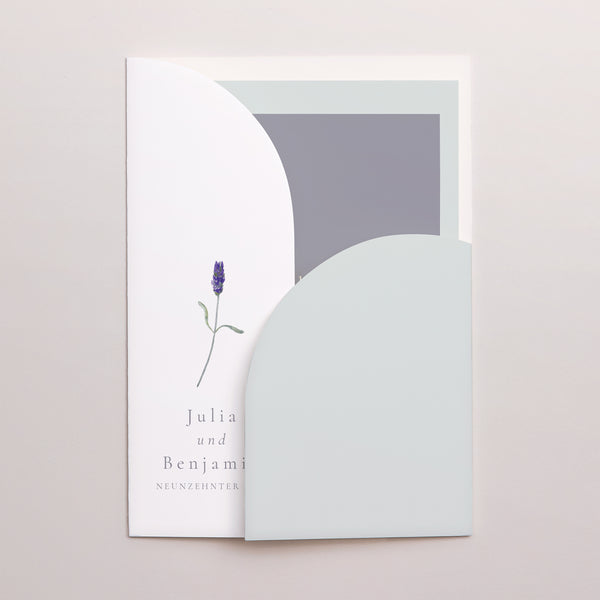 Hochzeitseinladung Hülle für 2 Karten Lavendel Aquarell foto