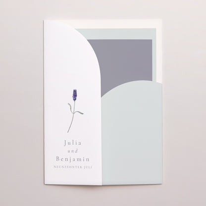 Hochzeitseinladung Hülle für 2 Karten Lavendel Aquarell foto N° 2