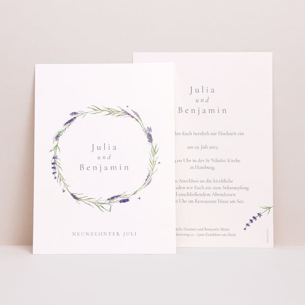 Hochzeitseinladung Lavendel Aquarell foto