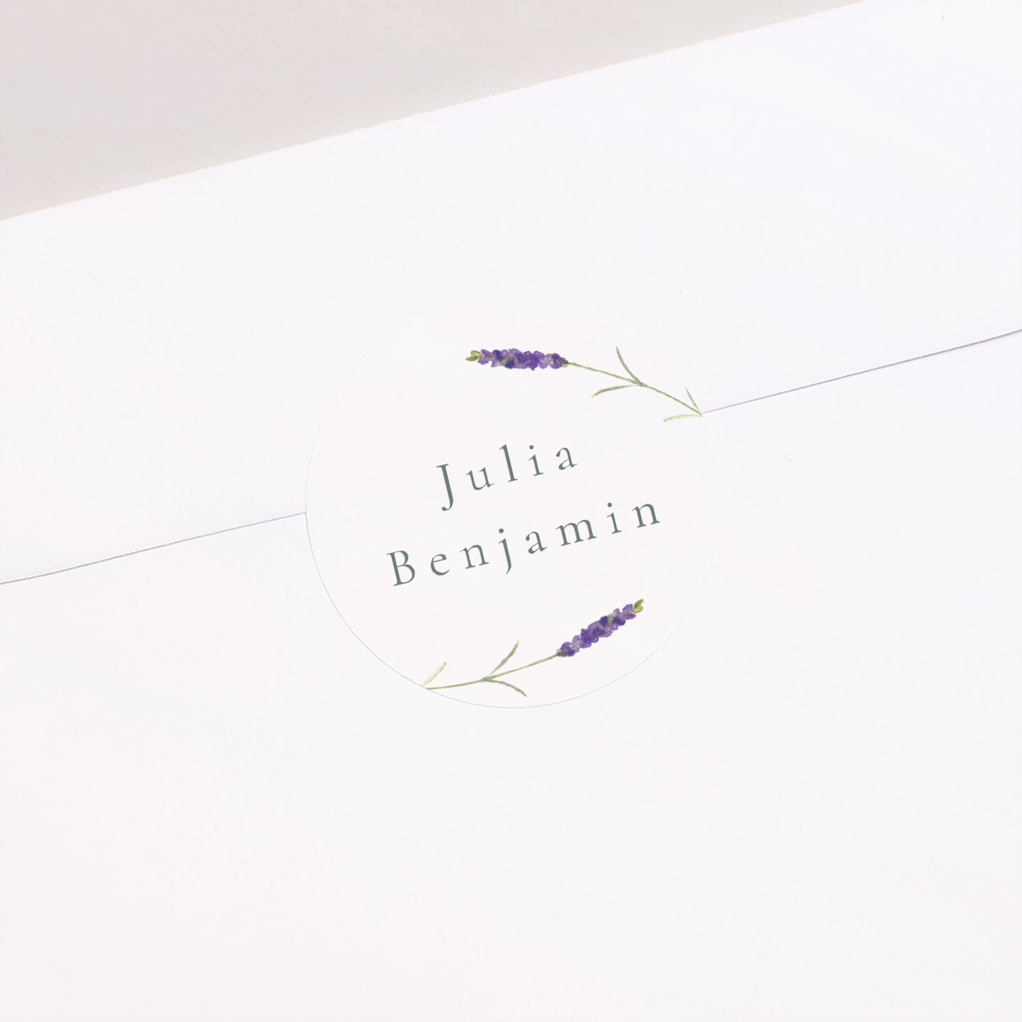 Sticker Hochzeit Rund Lavendel Aquarell foto N° 2