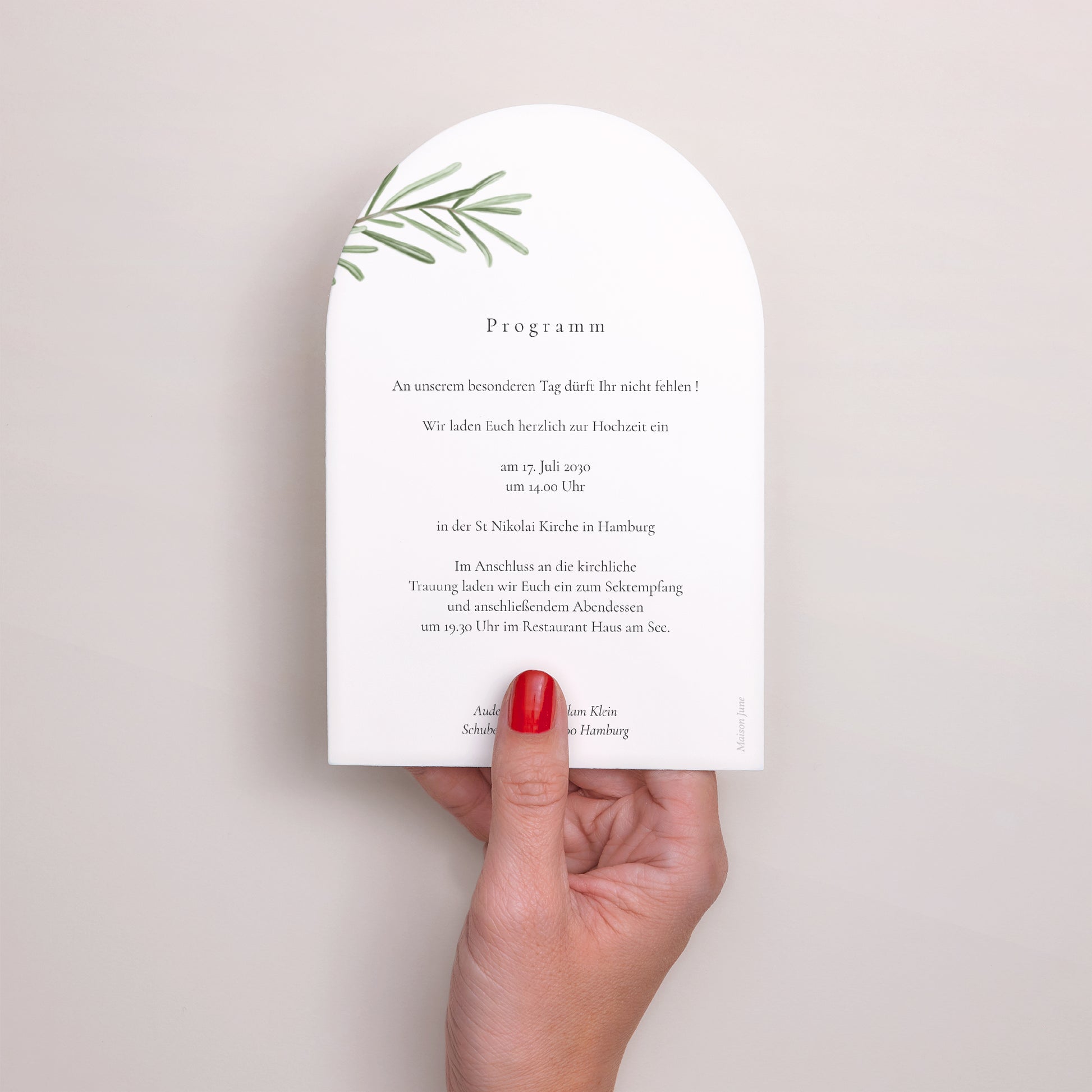 Hochzeitseinladung Arche Rosmarin aus der Provence foto N° 3