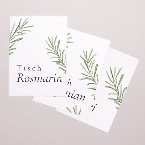 Tischnummern Hochzeit Rechteck Rosmarin aus der Provence foto