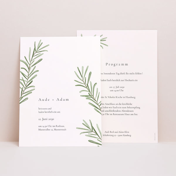 Hochzeitseinladung Rosmarin aus der Provence foto