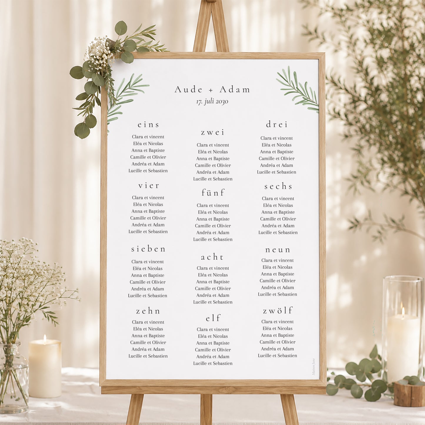 Sitzplan Hochzeit Porträt Rosmarin aus der Provence foto N° 1