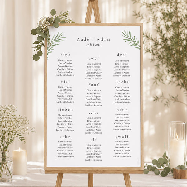 Sitzplan Hochzeit Porträt Rosmarin aus der Provence foto