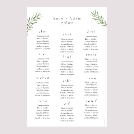 Sitzplan Hochzeit Porträt Rosmarin aus der Provence