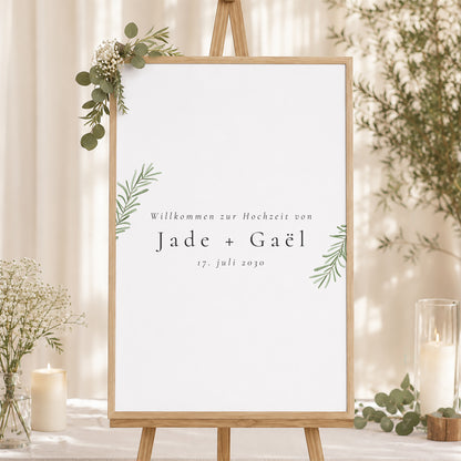 Begrüßungstafel Hochzeit Porträt 60 x 90 cm Rosmarin aus der Provence foto N° 1