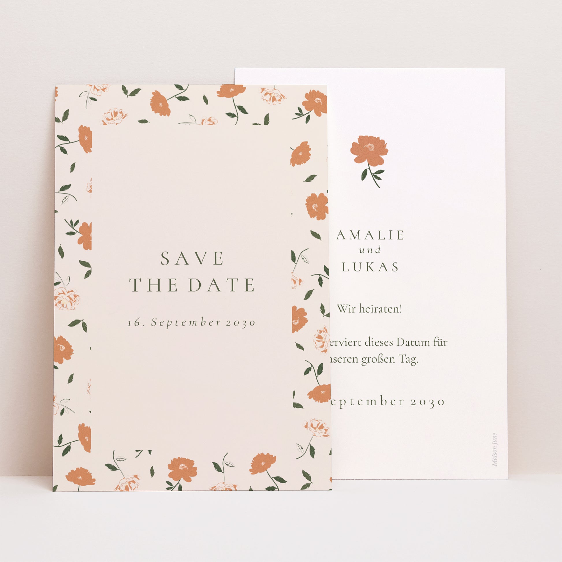 Save the date Karte Hochzeit PortraitPorträt Liberty Poudré foto N° 1