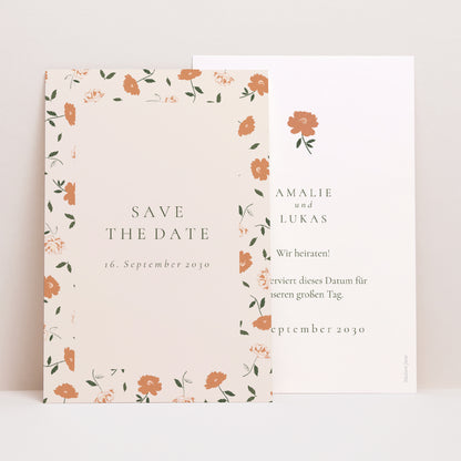 Save the date Karte Hochzeit PortraitPorträt Liberty Poudré foto N° 1