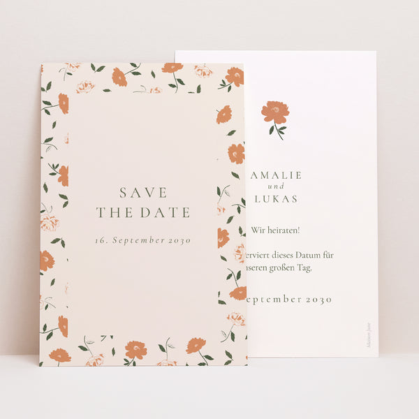 Save the date Karte Hochzeit PortraitPorträt Liberty Poudré foto