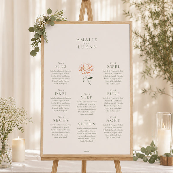 Sitzplan Hochzeit Porträt Liberty Poudré foto