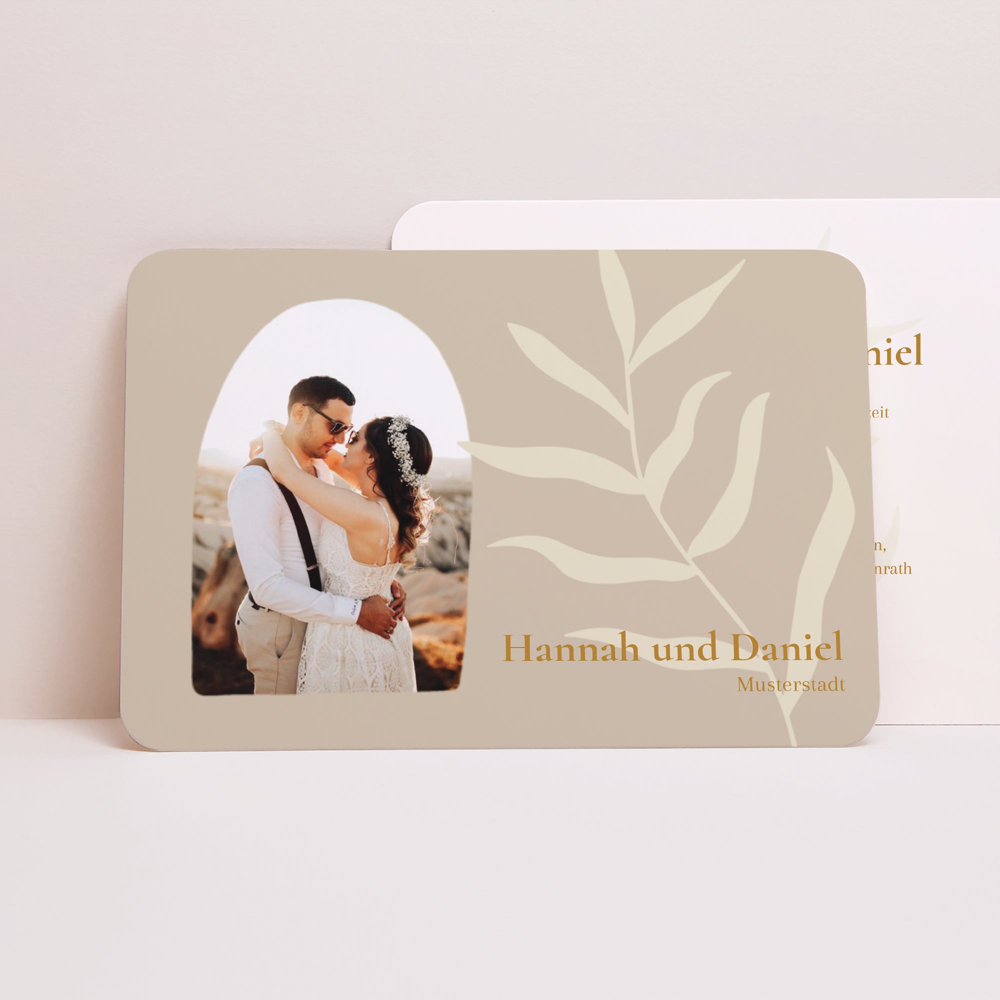 Hochzeitseinladung Landschaft, abgerundete Ränder Bohème Chic foto N° 1