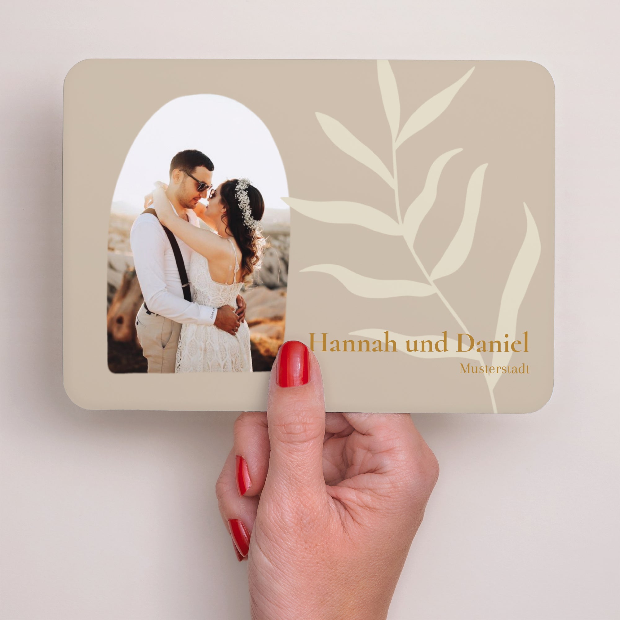 Hochzeitseinladung Landschaft, abgerundete Ränder Bohème Chic foto N° 2