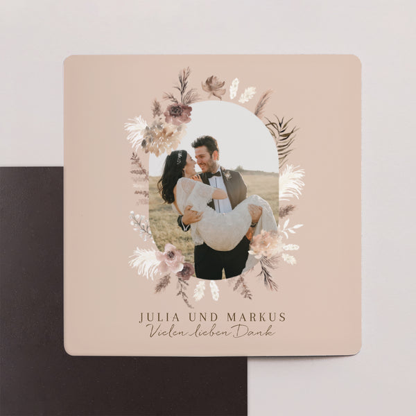 Dankeskarte Hochzeit Satz von 9, magnetisch. Bohemian Floral foto